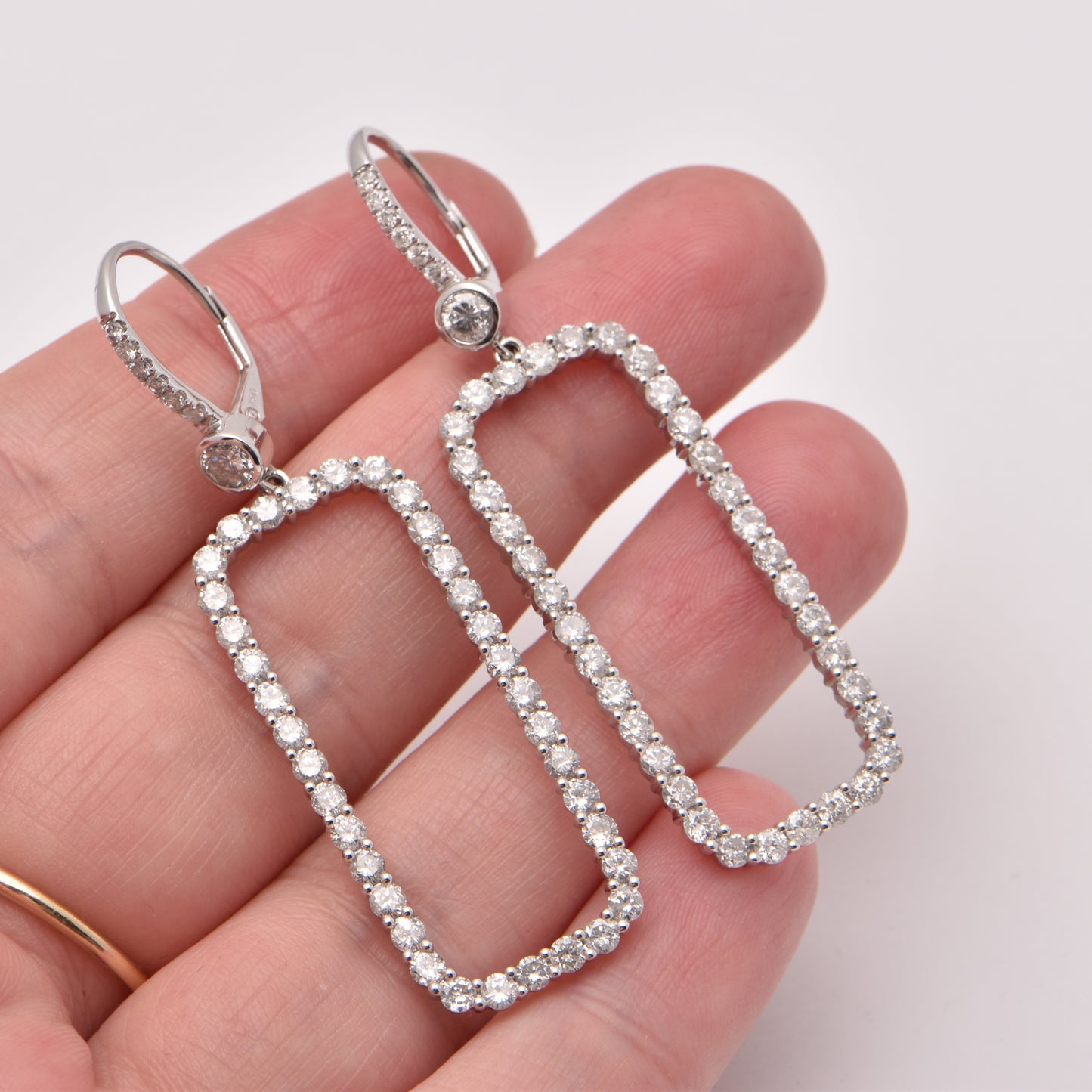 Rectangular Diamond Earrings