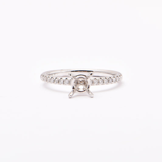 Diamond Engagement Setting for Round 1ct Size, 4 claw, 1.8mm Wide Band