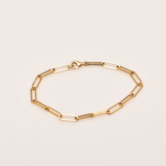 Diamond Paperclip Bracelet in 18ct Yellow Gold