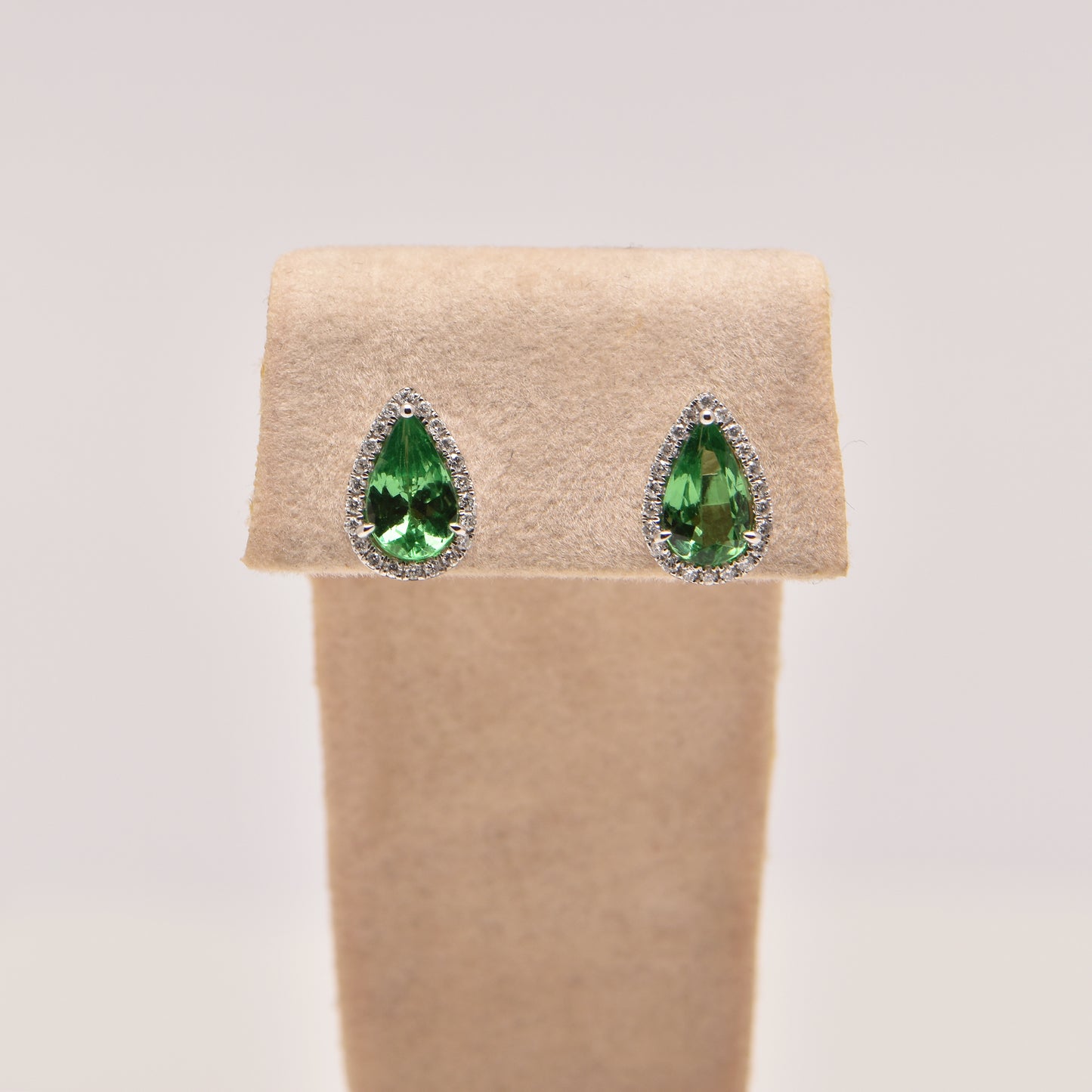 Tsavorite Garnet and Diamond Earring