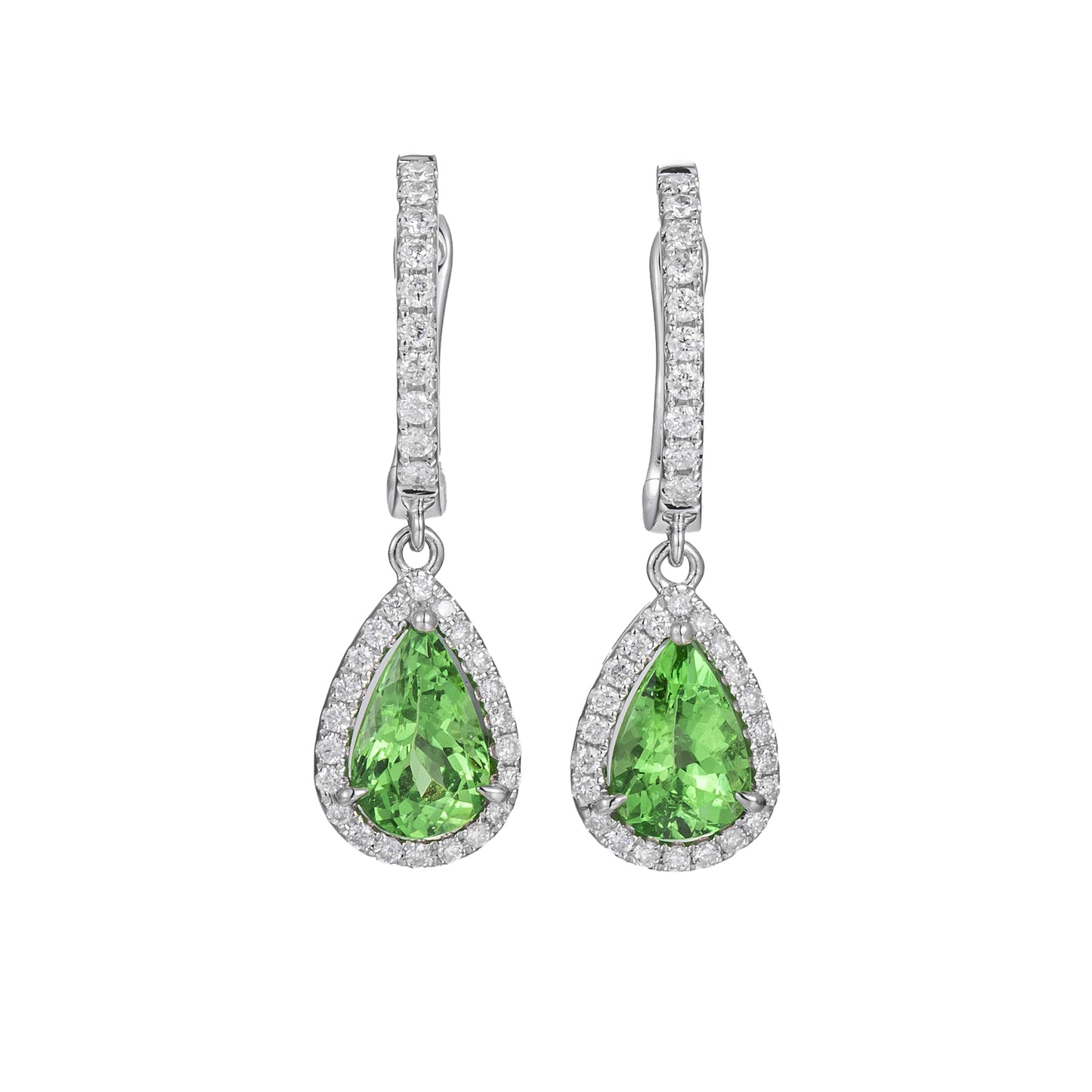 Tsavorite Garnet and Diamond Earring