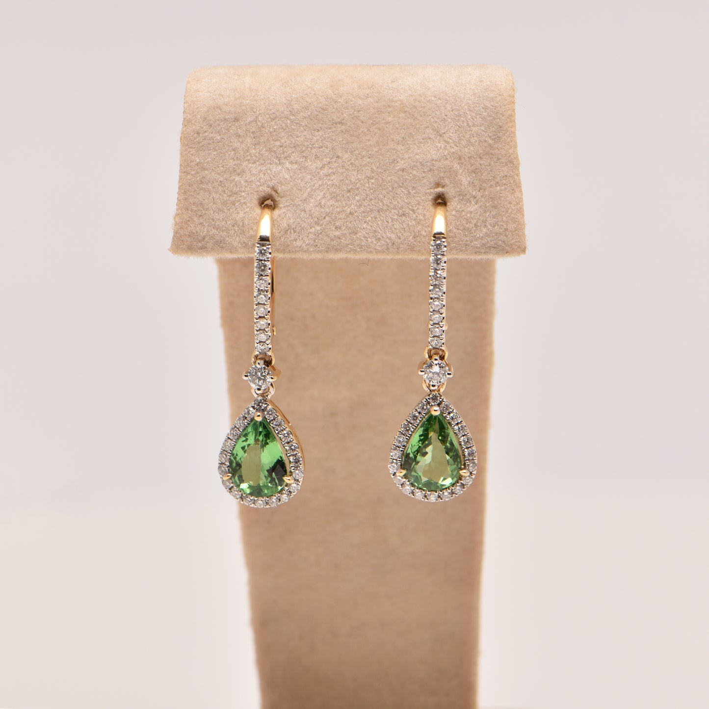 Tsavorite Garnet and Diamond Earring