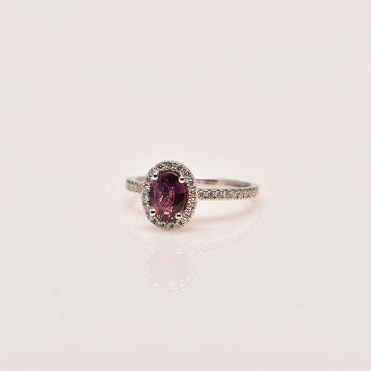 Sherry Colour Sapphire and Diamond Ring