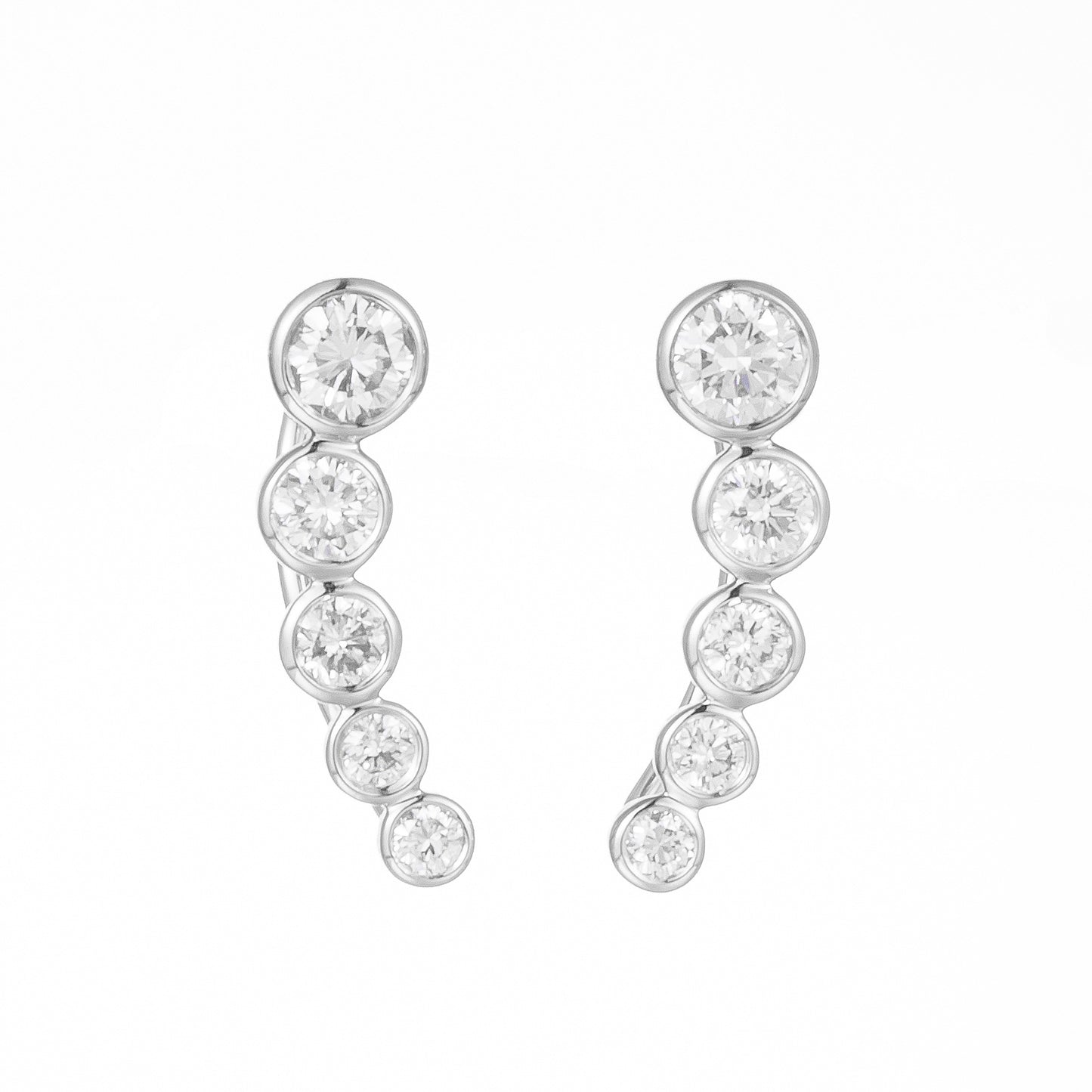 Modern Diamond Cuff Earrings