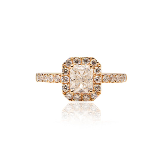 Natalia 0.50ct-2.00ct Radiant Natural Diamond Halo Engagement Ring - GIA Certified