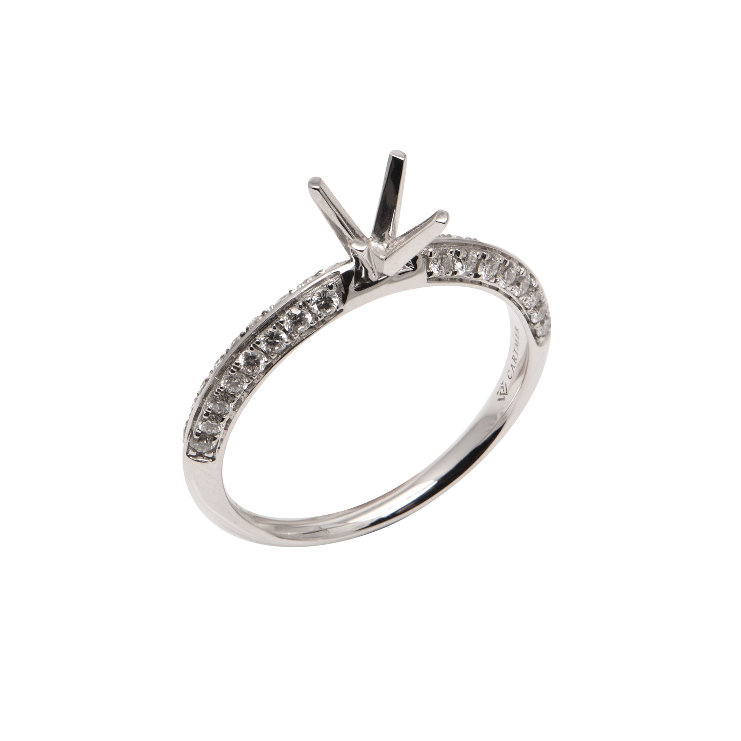 Diamond Engagement Setting Knife Edge for 1ct Size, 4 claw, 2.5mm Wide Band