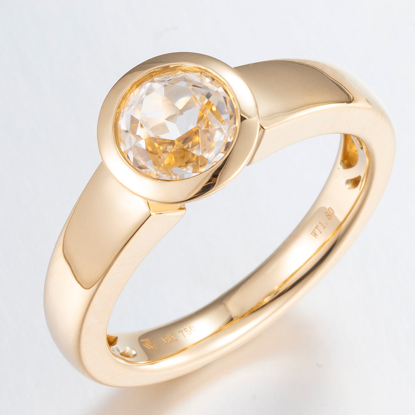 Bezel Set Diamond Ring - Select Your Centre Stone