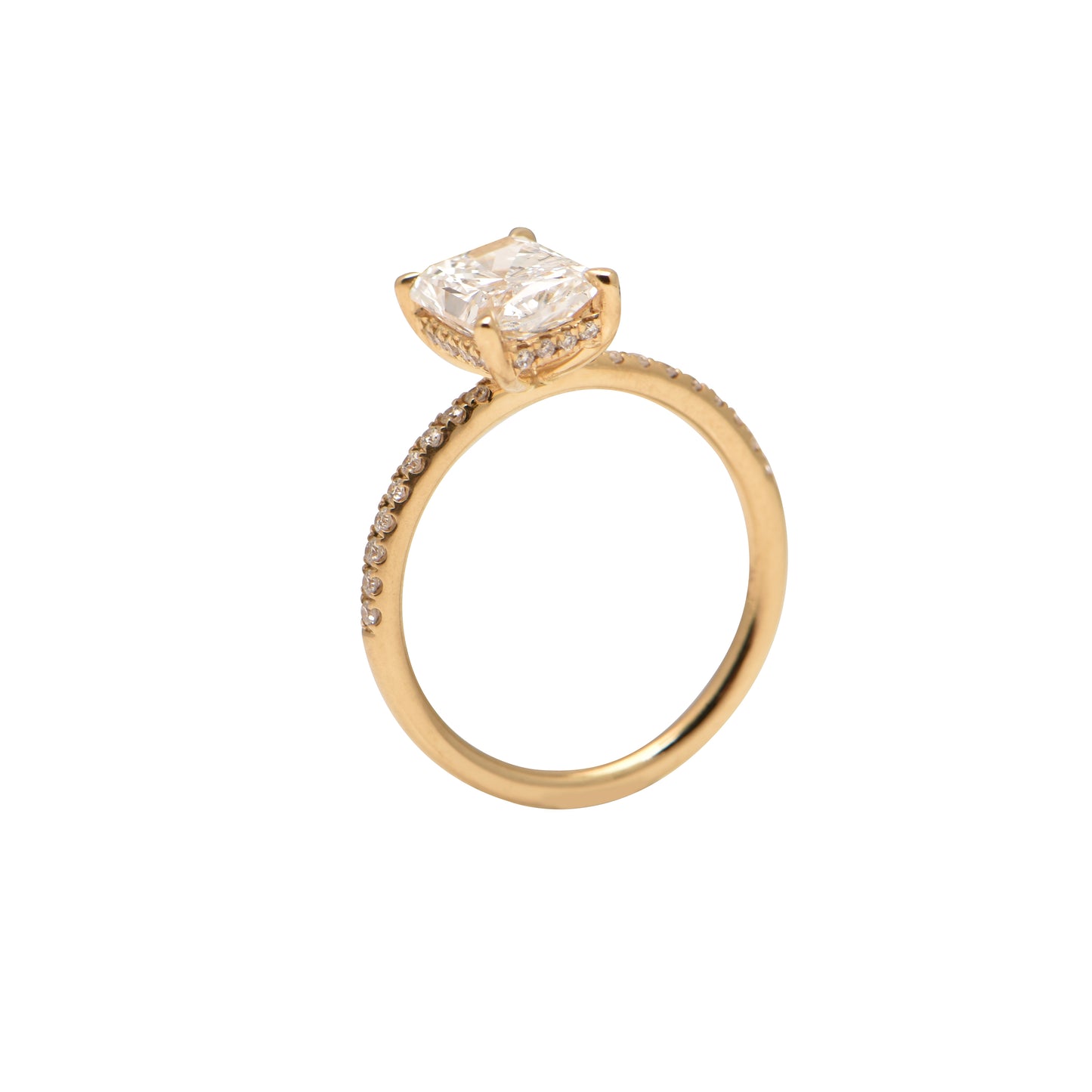 Emerald Cut Radiant Diamond Engagement Ring