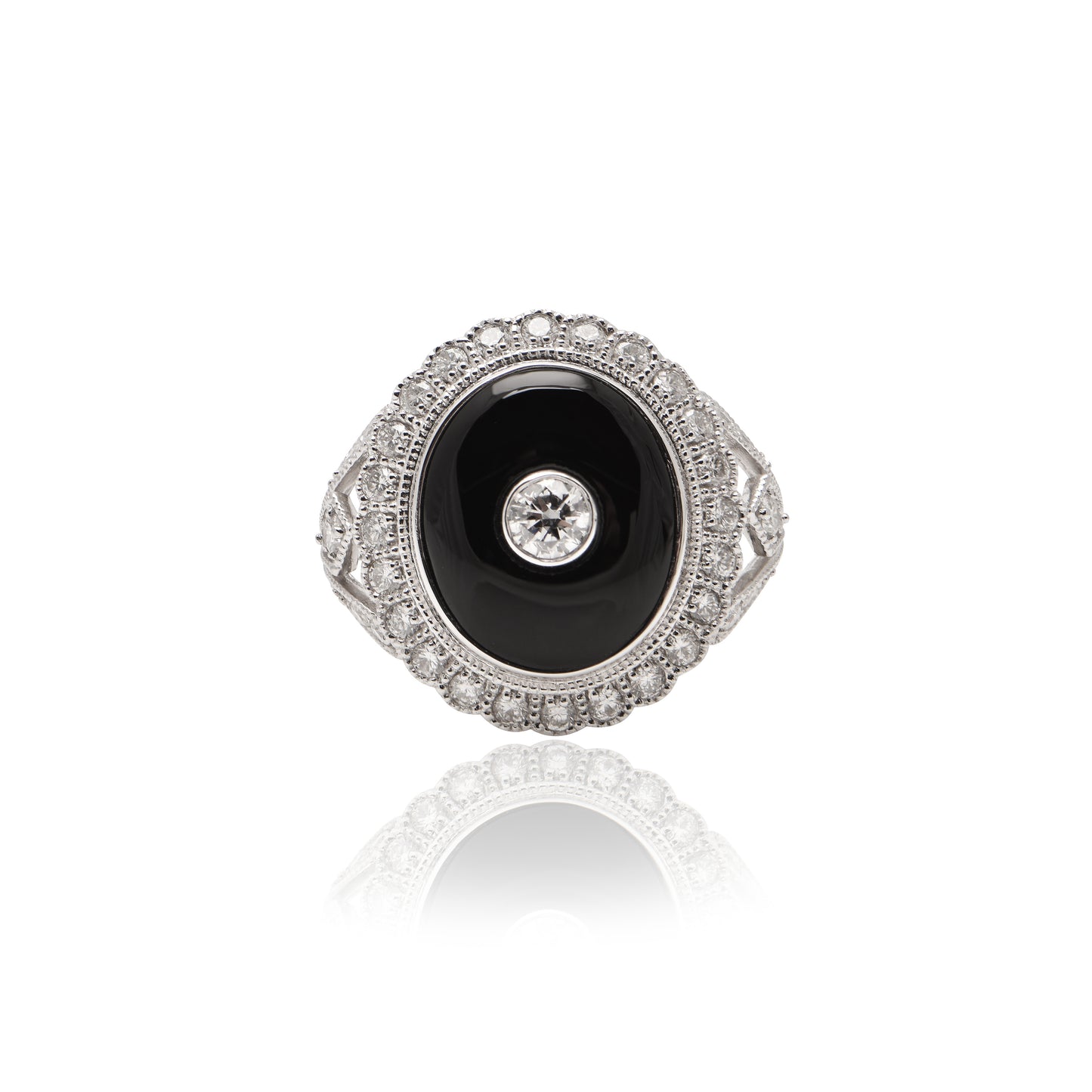 Art Deco Onyx and Diamond Ring