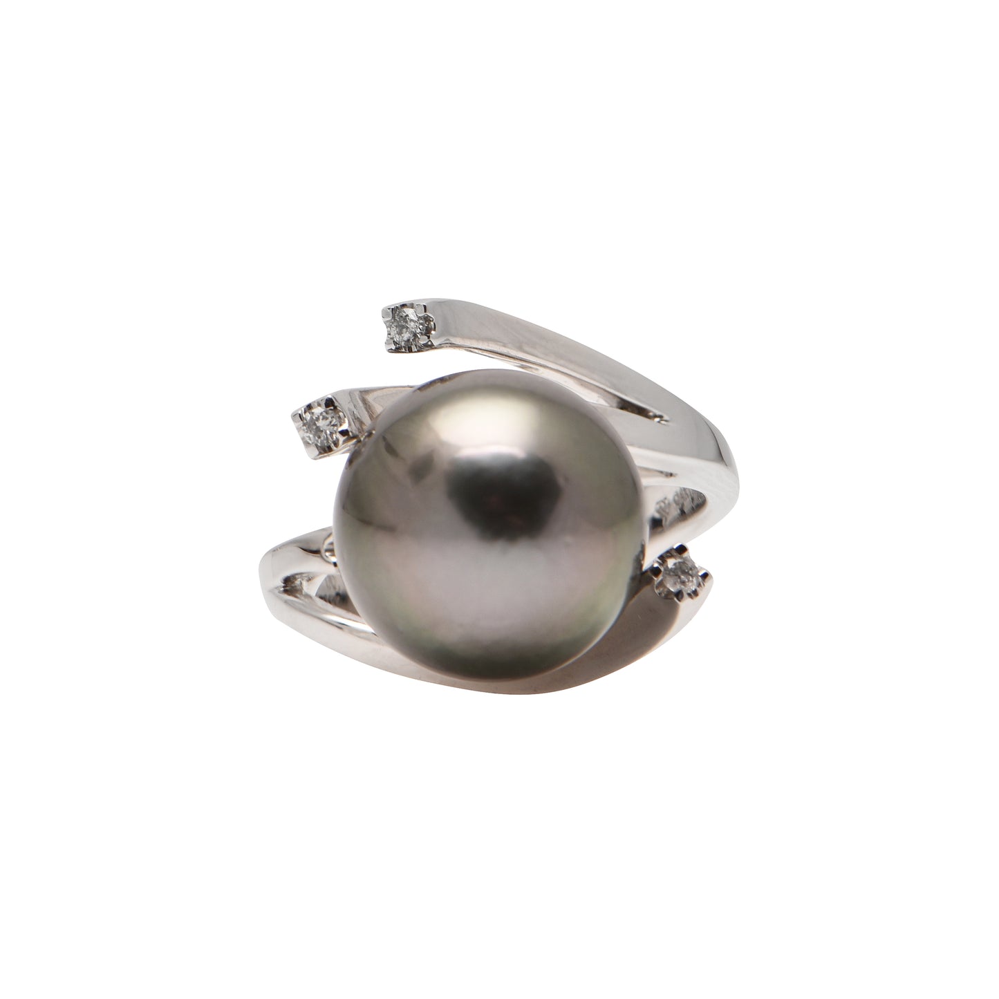 Tahitian Pearl and Diamond Ring