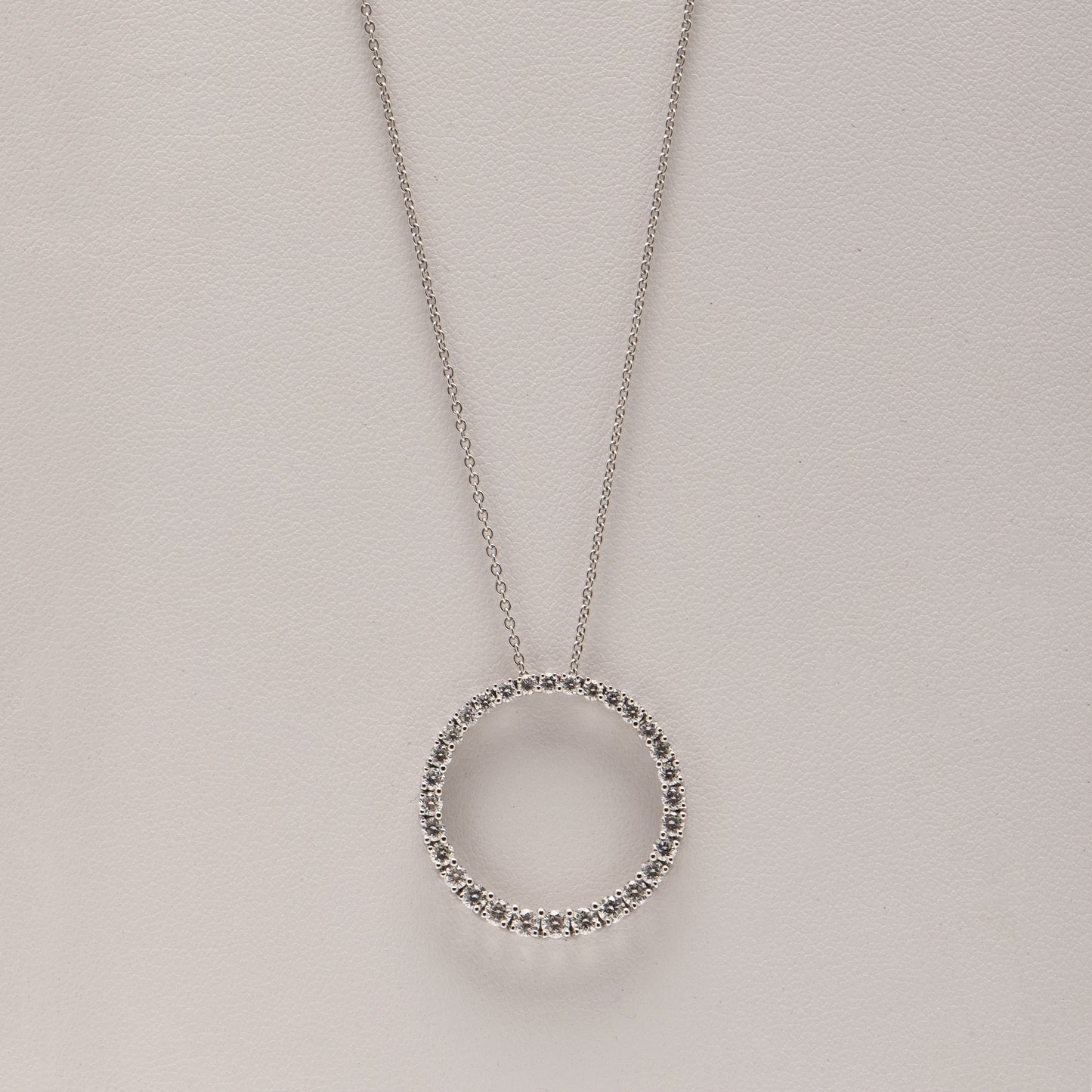 Open Circle Diamond Pendant Necklace