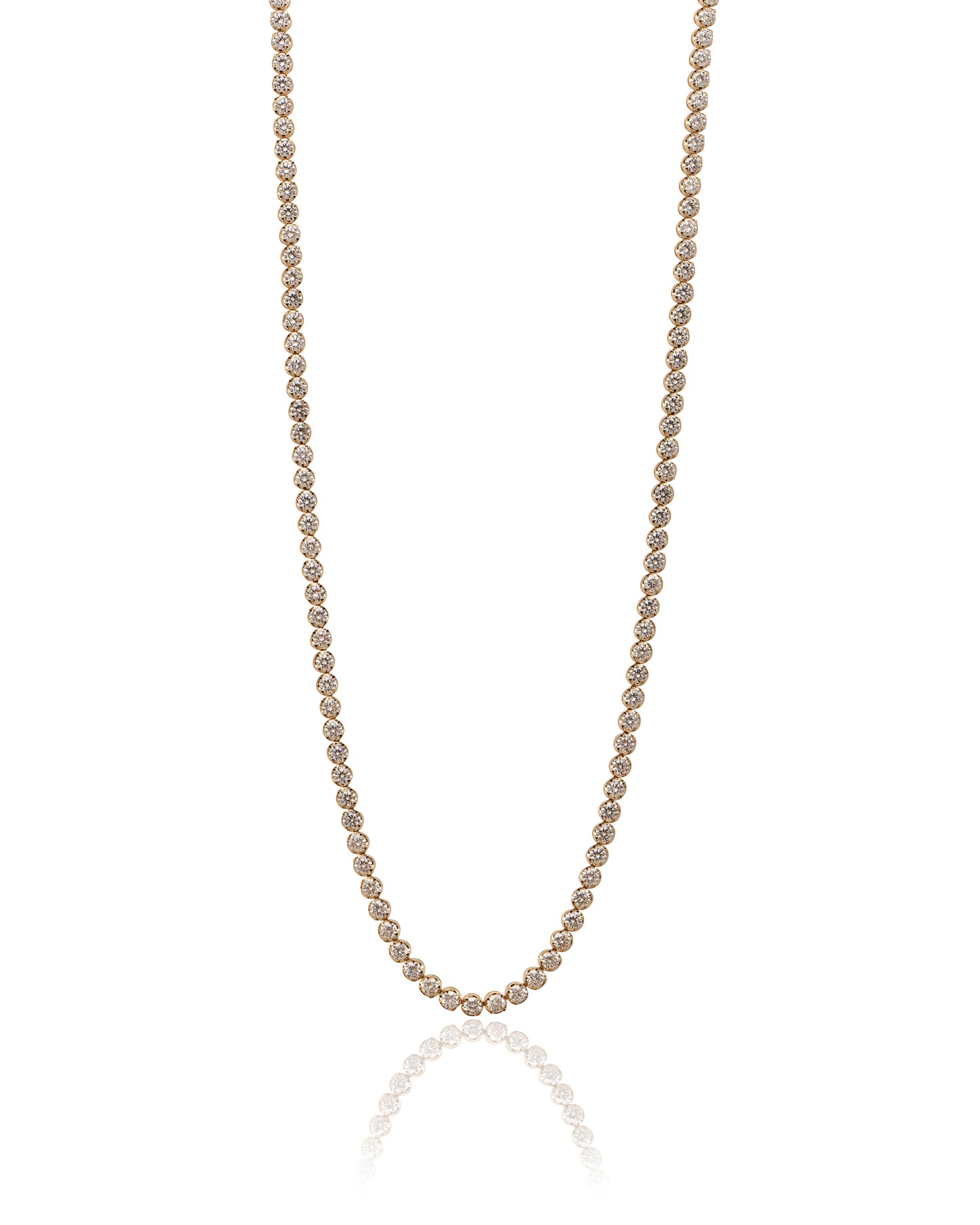 YELLOW GOLD DIAMOND TENNIS NECKLACE (15.00ct)
