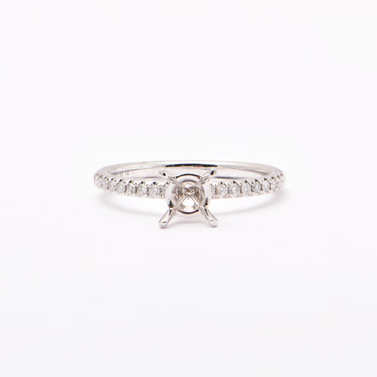 Diamond Engagement Setting for Round 0.5ct Size, 4 claw, 1.8mm Wide Band