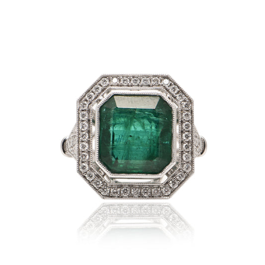 Emerald and Diamond Ring