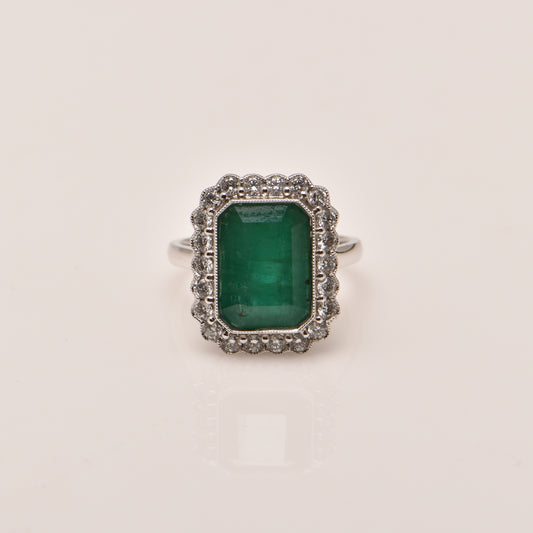 Emerald and Diamond Ring