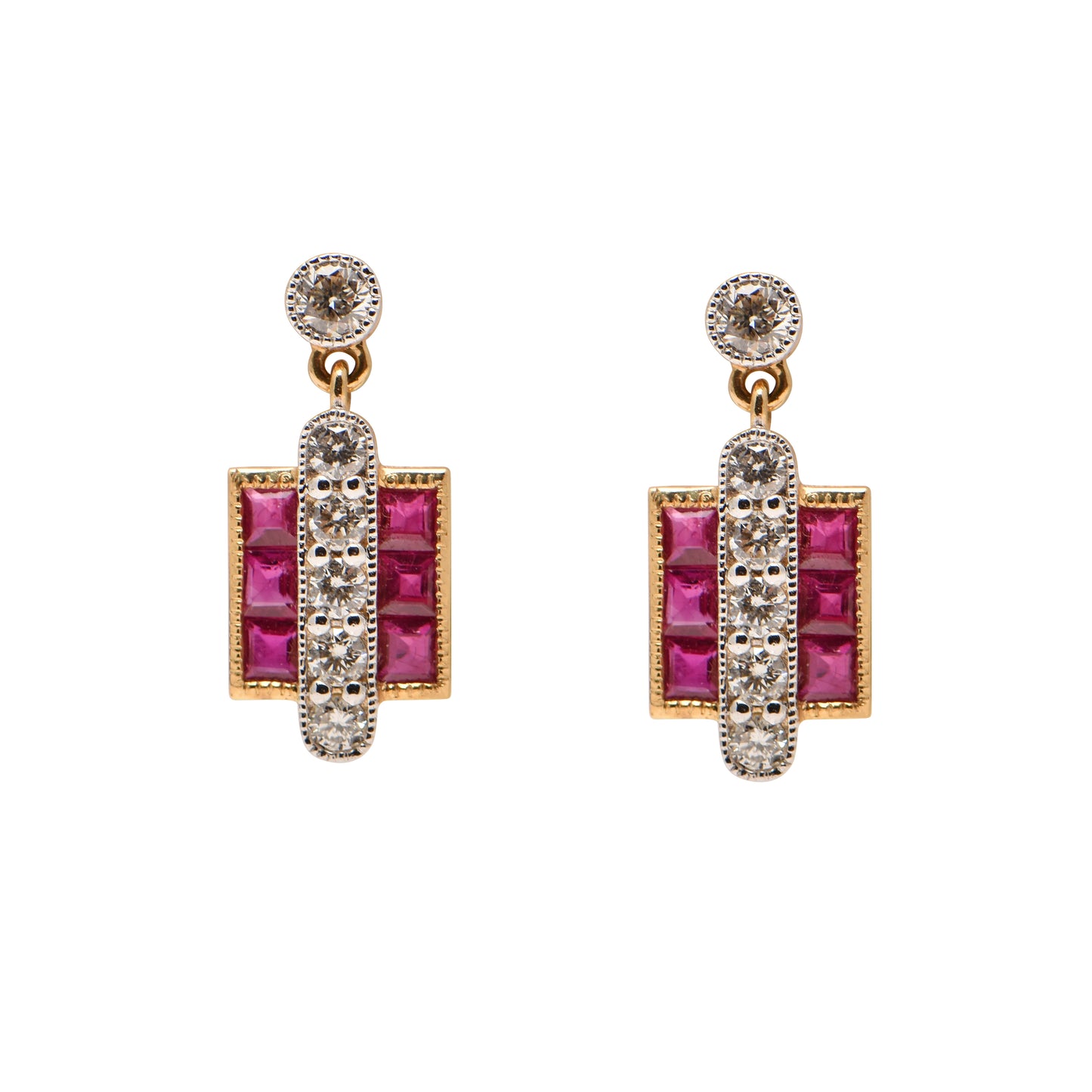 Ruby and Diamond Earrings in 18ct Gold