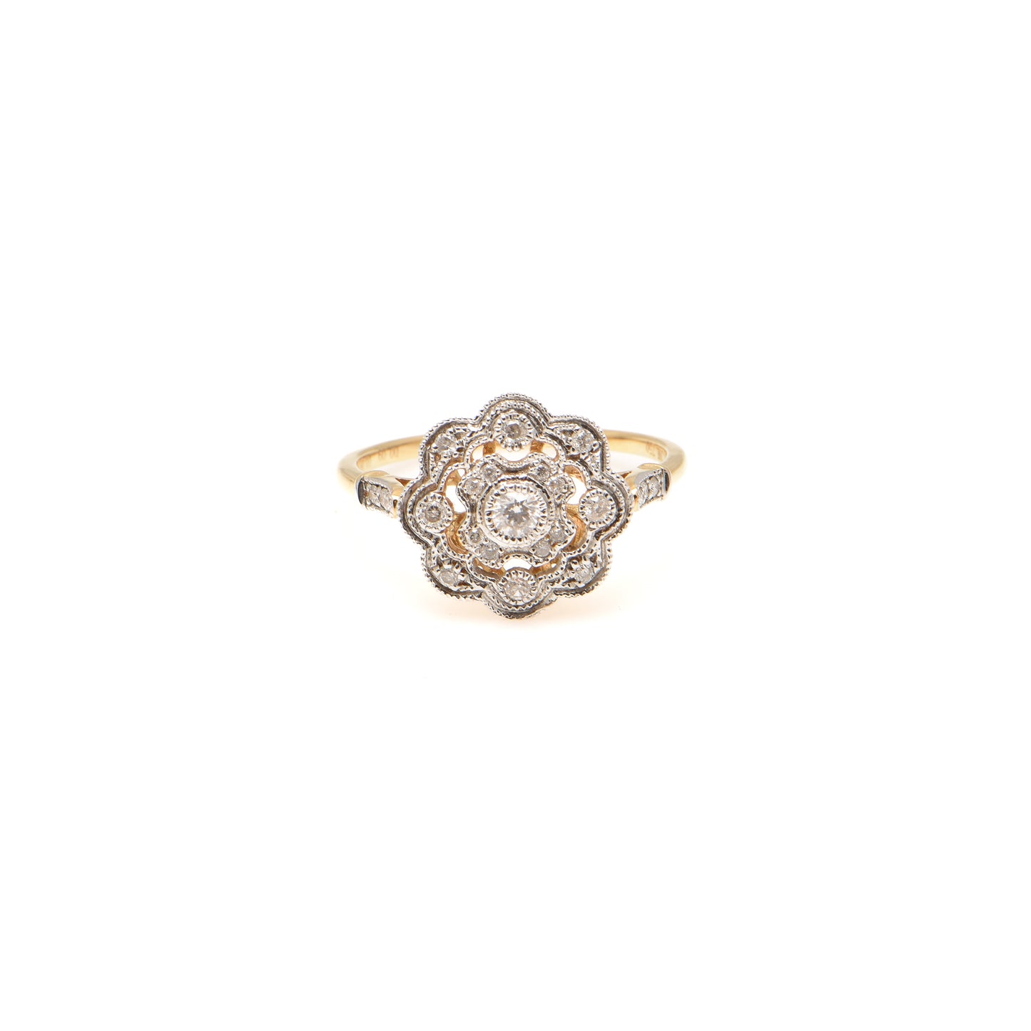 Diamond Dress Art Deco Style Ring