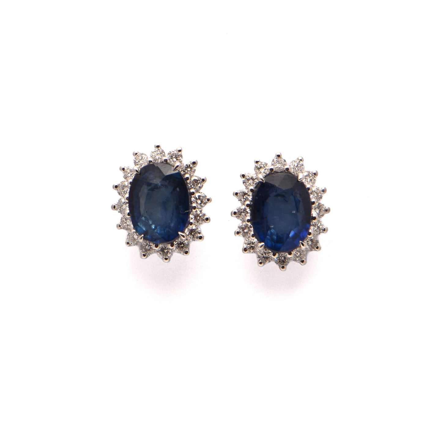 Ceylon Sapphire and Diamond Earrings in 18ct Gold