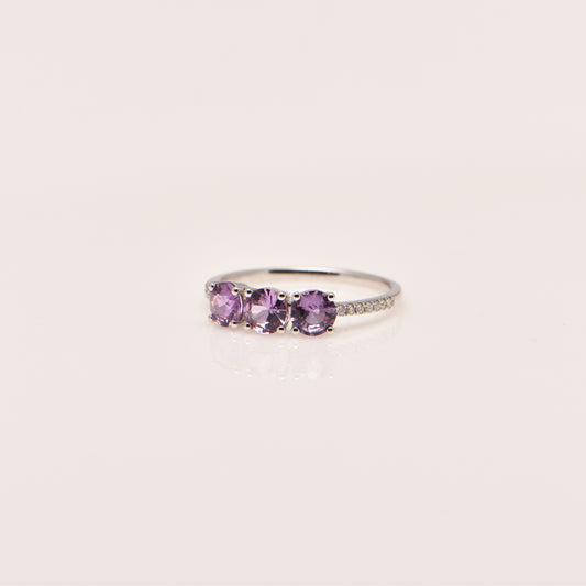 Unheated Sapphire and Diamond Ring
