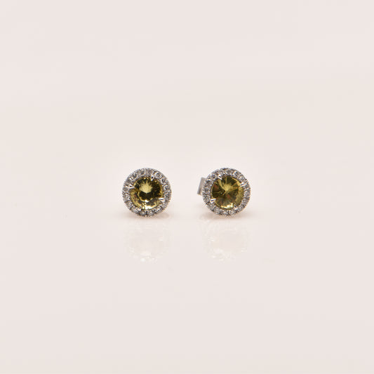 Unheated Sapphire and Diamond Earrings