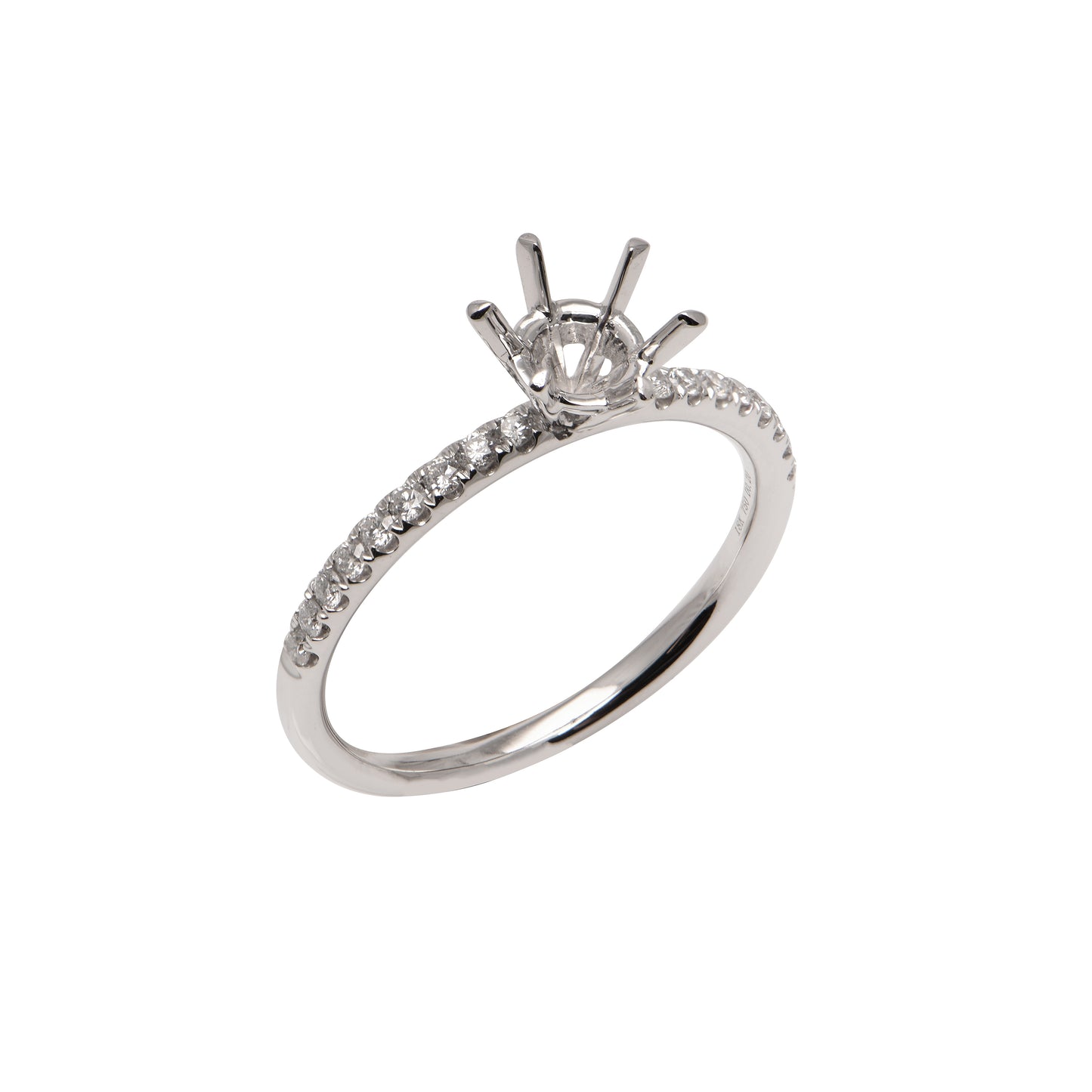 Diamond Engagement Setting for Round 1ct Size, 6 claw, 1.8mm Wide Band