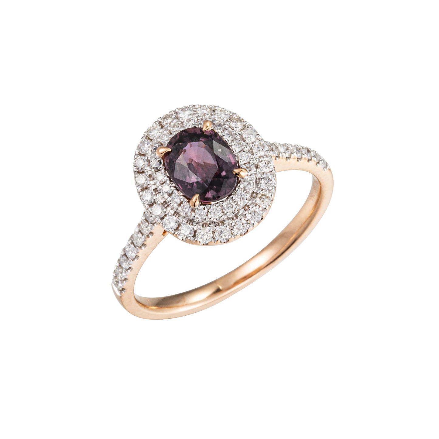 Cherry Red Sapphire and Diamond Ring