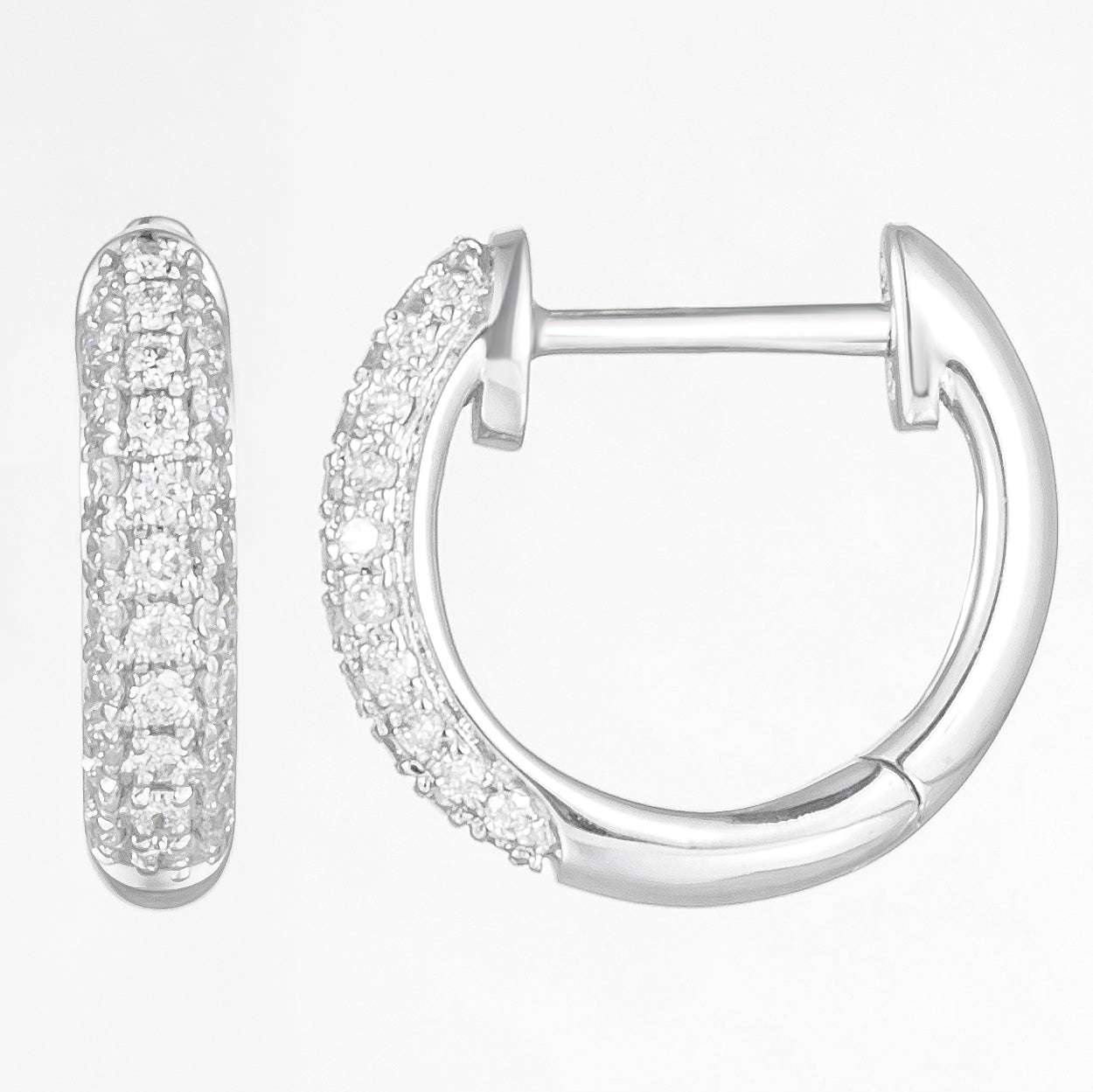 Pave Diamond Huggies Earrings