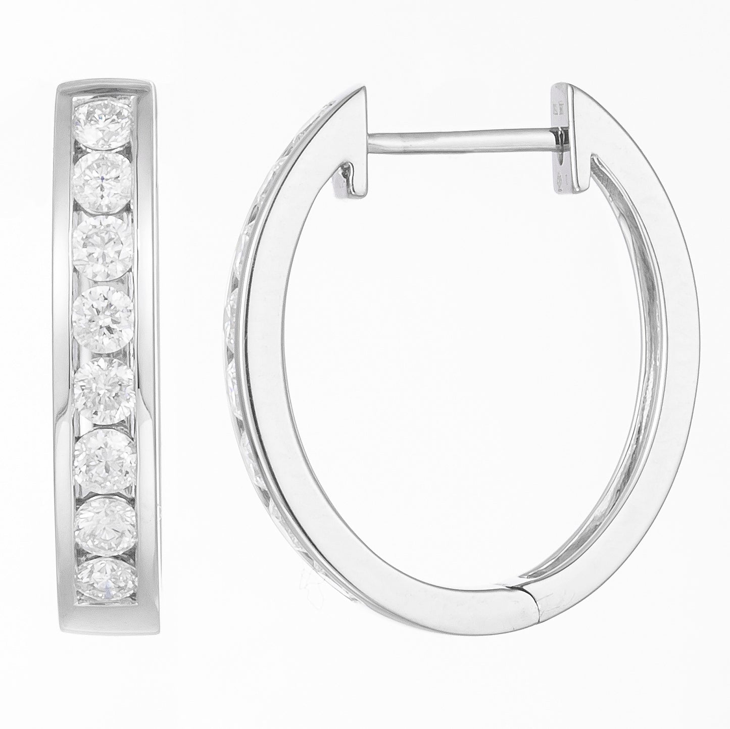 Channel Set Diamond Huggies Earrings