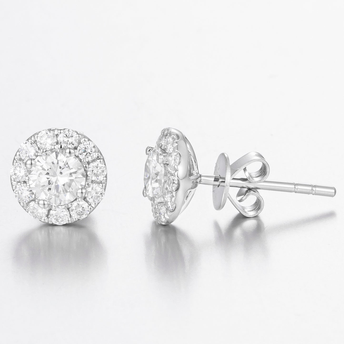 0.79ct Diamond Halo Stud Earrings