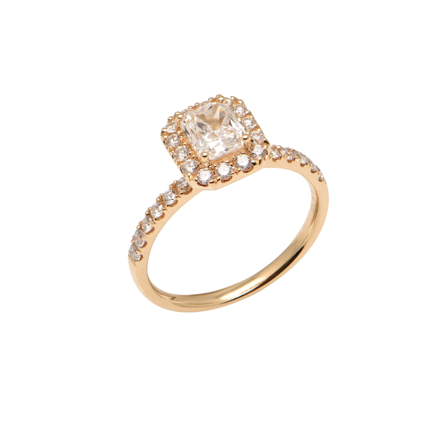 Natalia 0.50ct-2.00ct Radiant Natural Diamond Halo Engagement Ring - GIA Certified