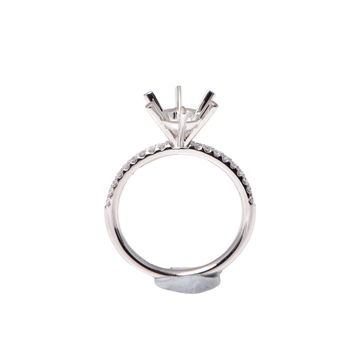 Diamond Engagement Setting for Round 2.5ct Size, 6 claw, 1.8mm Wide Band