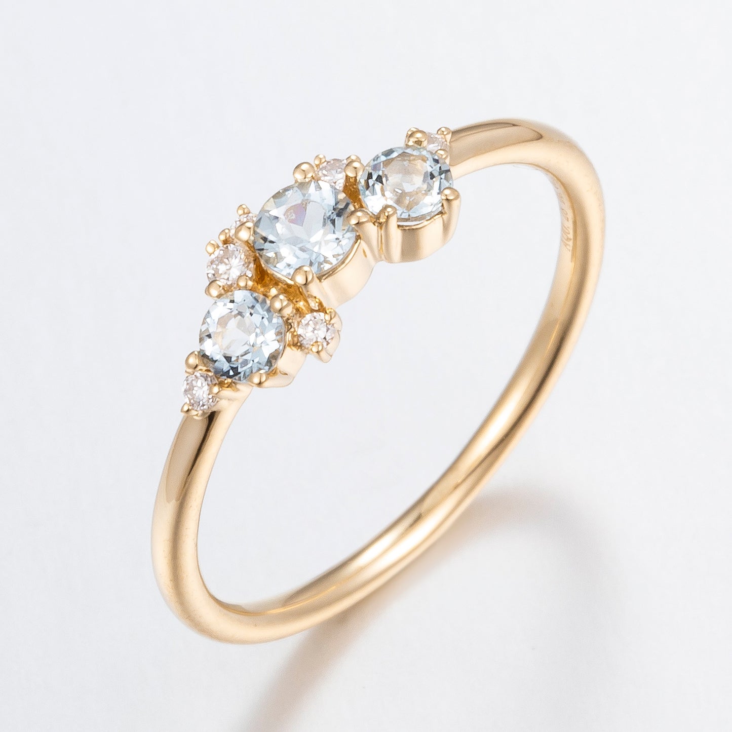 Aquamarine and Diamond Dress Ring in Gold