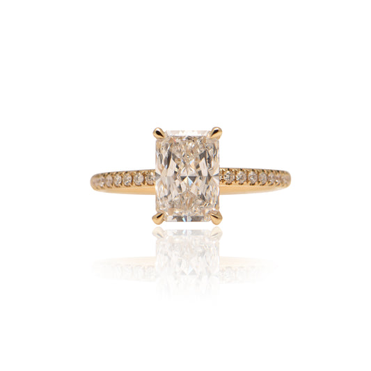 Emerald Cut Radiant Diamond Engagement Ring