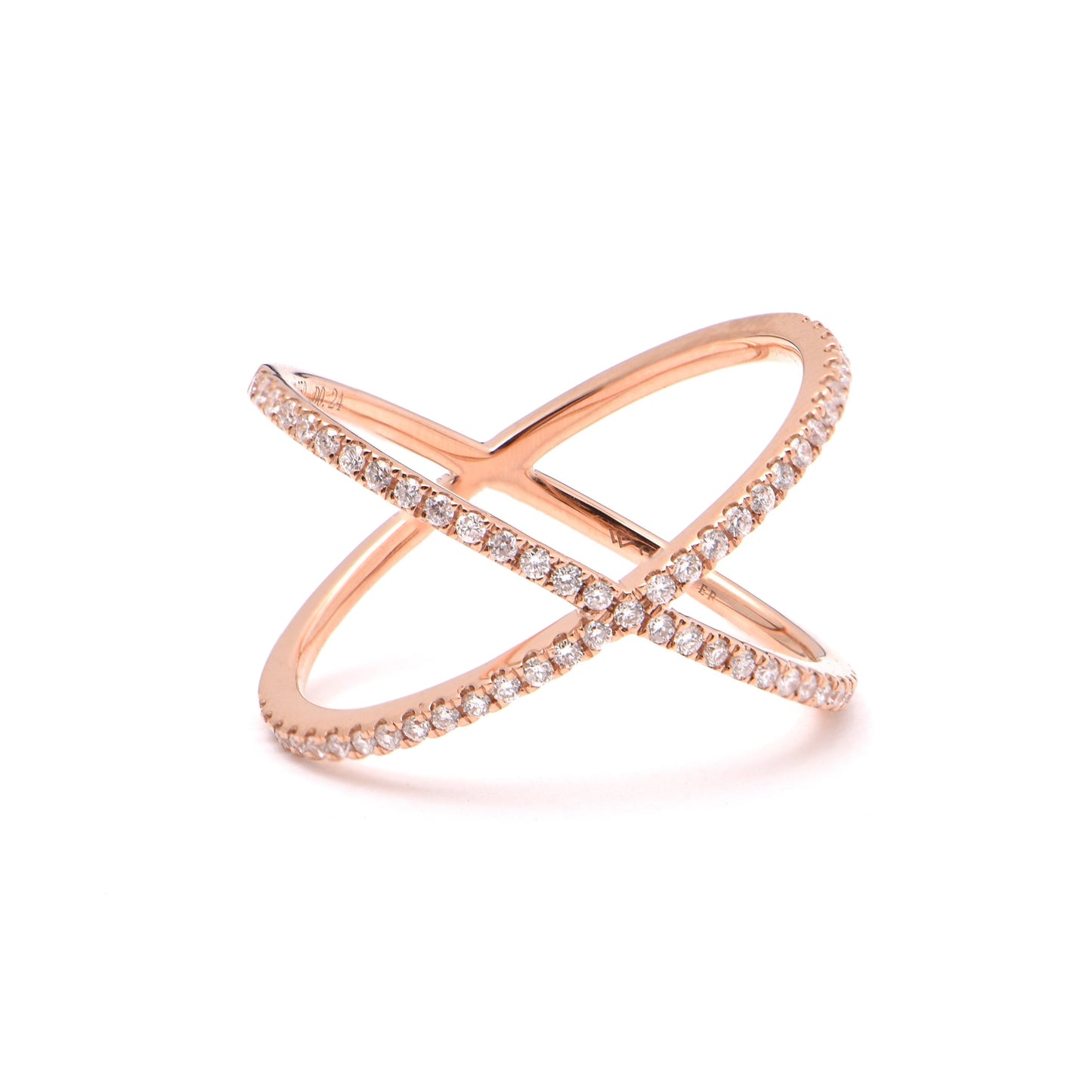 Diamond Crossover Band Ring