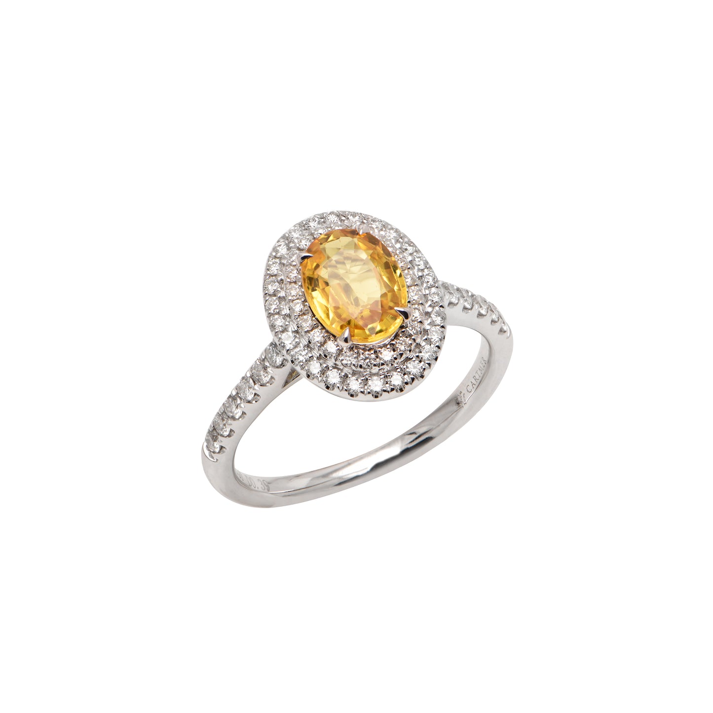 Yellow Sapphire and Diamond Ring