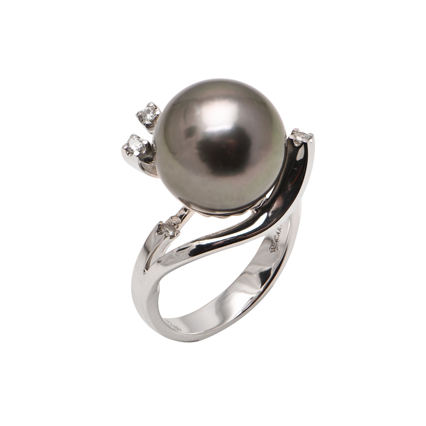 Tahitian Pearl and Diamond Ring