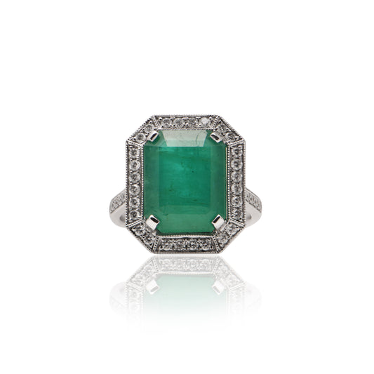 Emerald and Diamond Ring