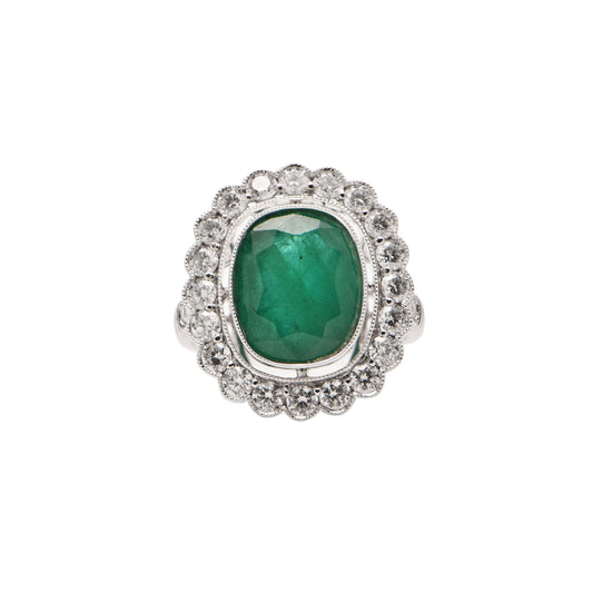 Emerald and Diamond Ring