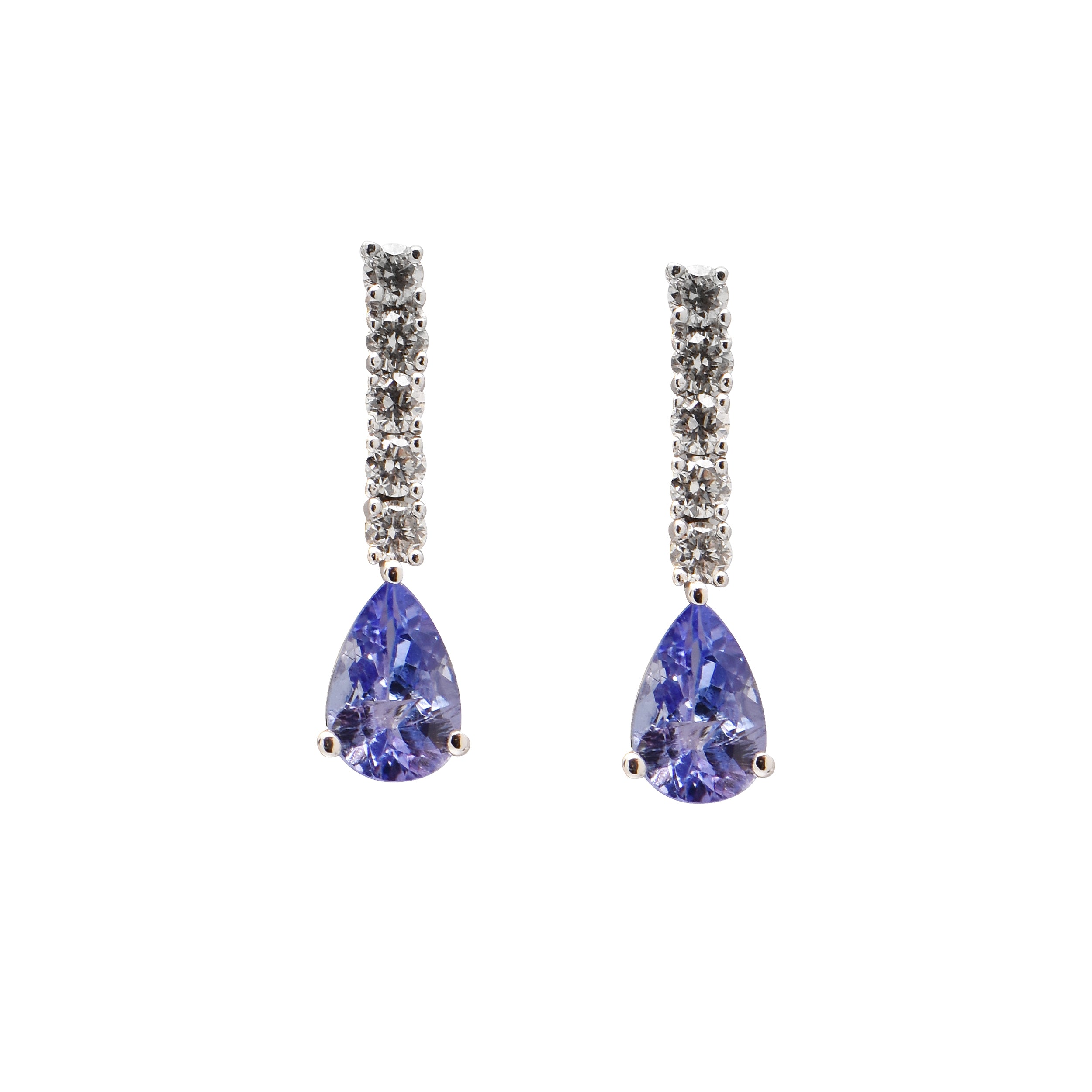 Tanzanite and clearance diamond drop earrings