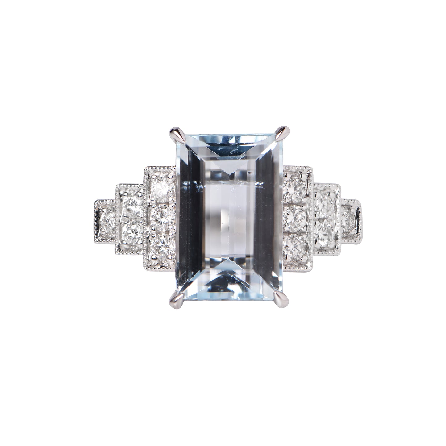 Aquamarine and Diamond Ring