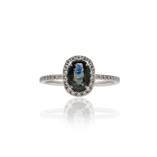 Australian Sapphire and Diamond Ring