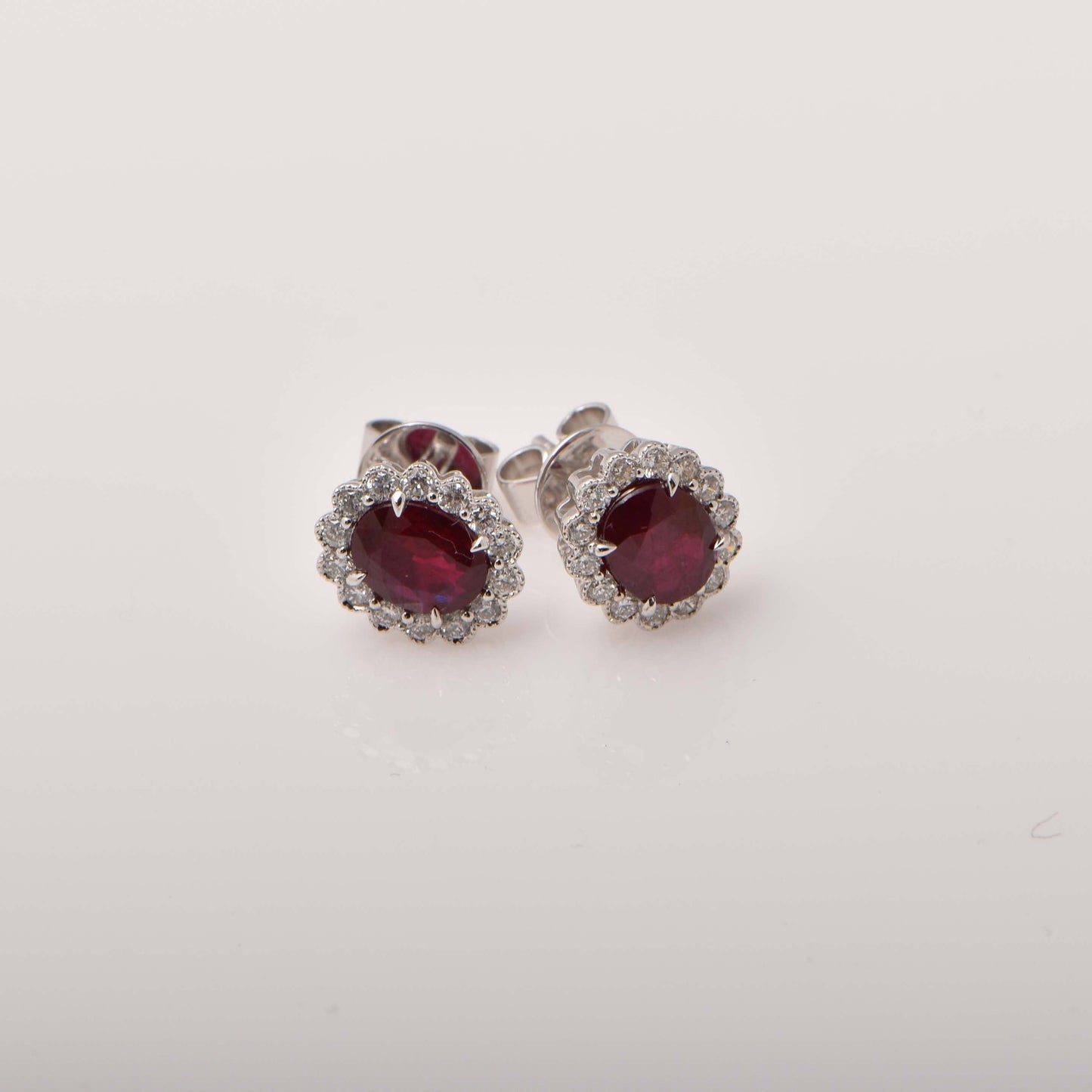 Ruby and Diamond Earrings In 18ct Gold