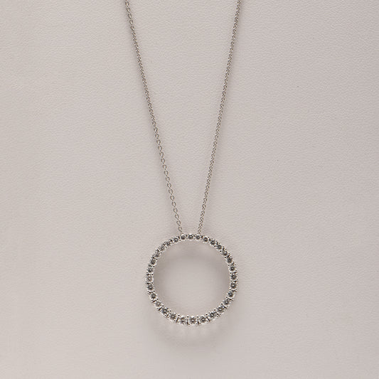 Open Circle Diamond Pendant Necklace