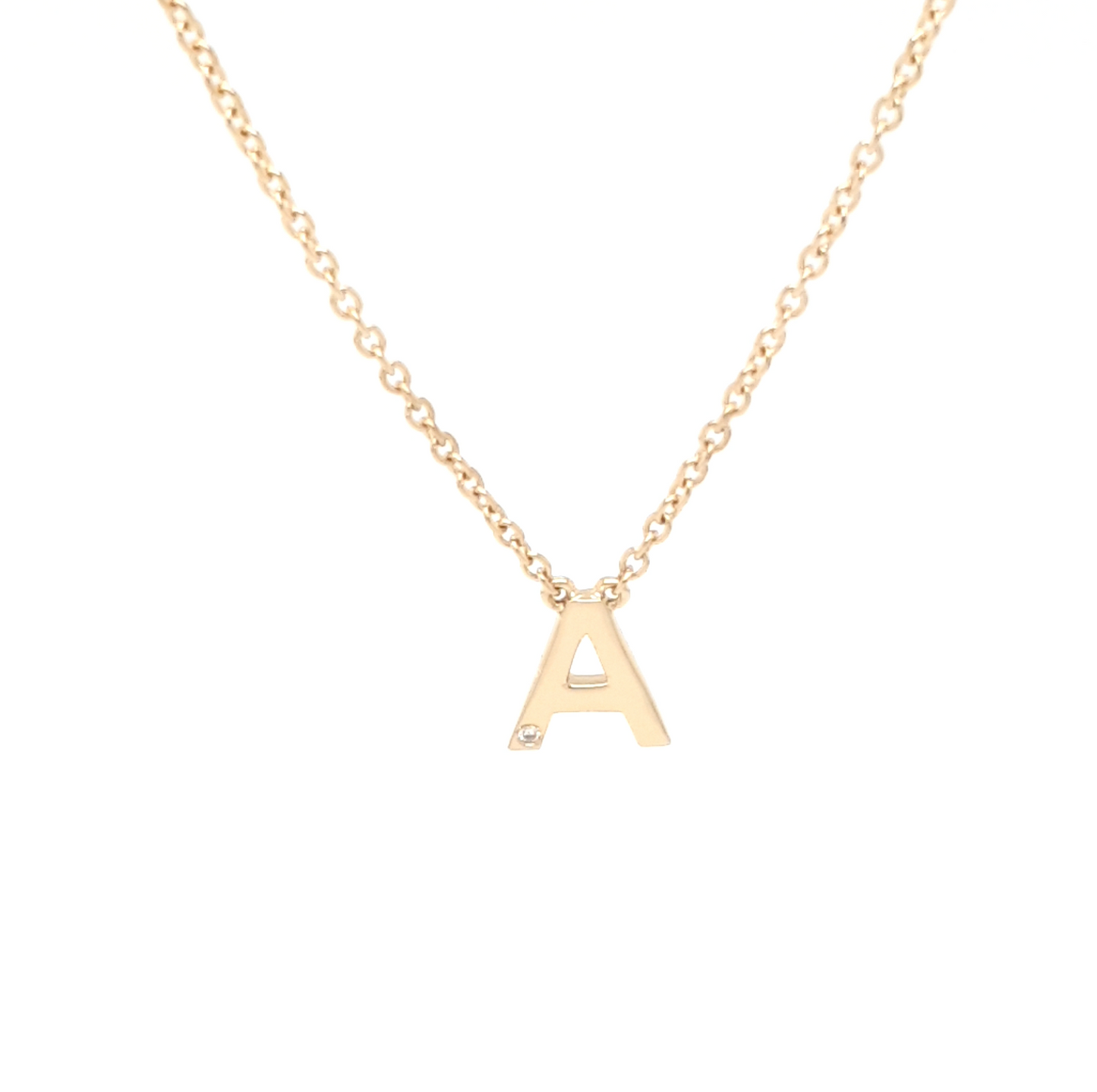 Initial Letter Diamond Pendant Necklace