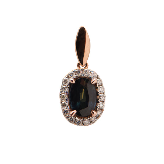 Australian Sapphire and Diamond Pendant