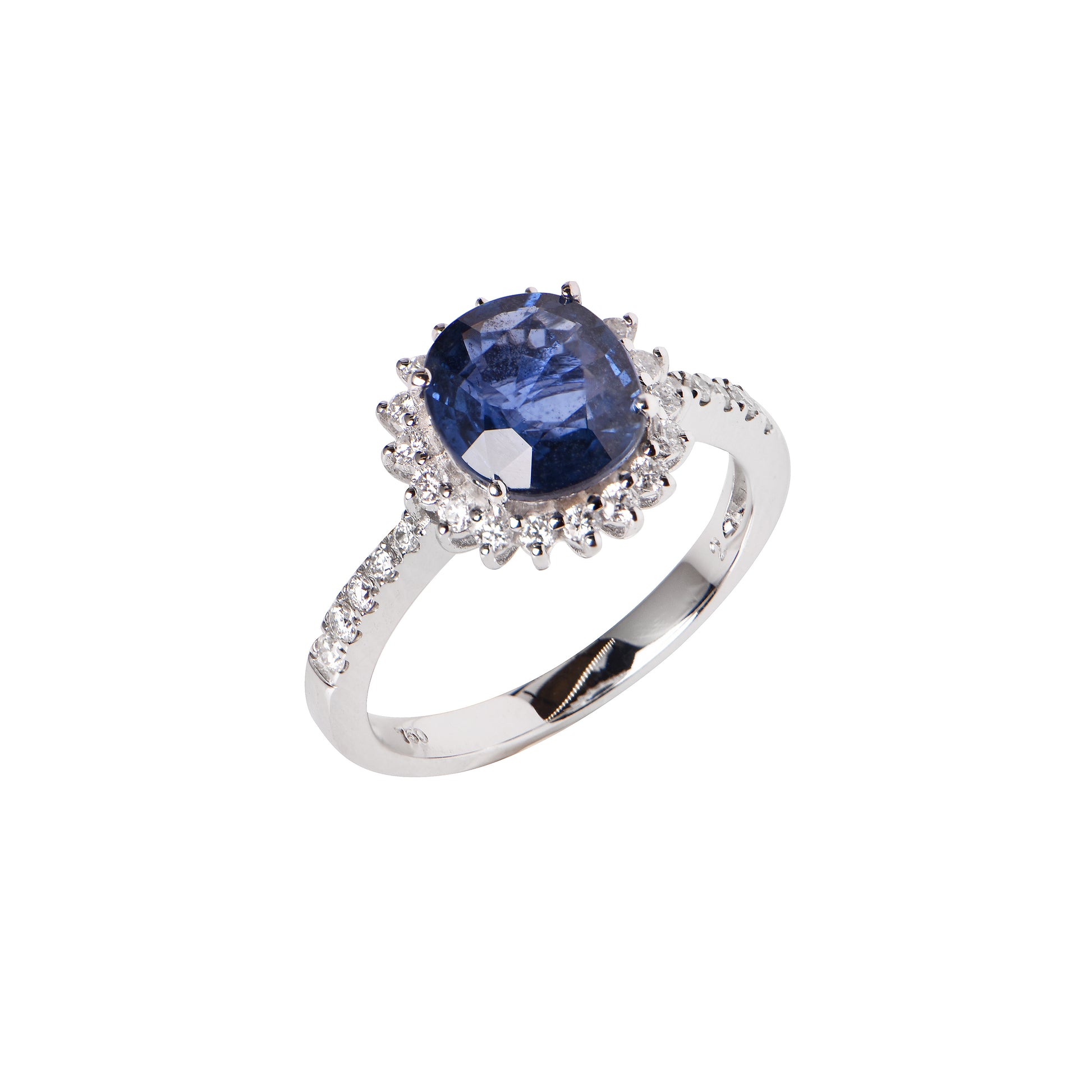 Sapphire and Diamond 18K White Gold Ring (6675110)